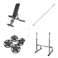 Banco Taurus B900 + Rack De Barras Largas + Pack De 75 kg - Fitshop